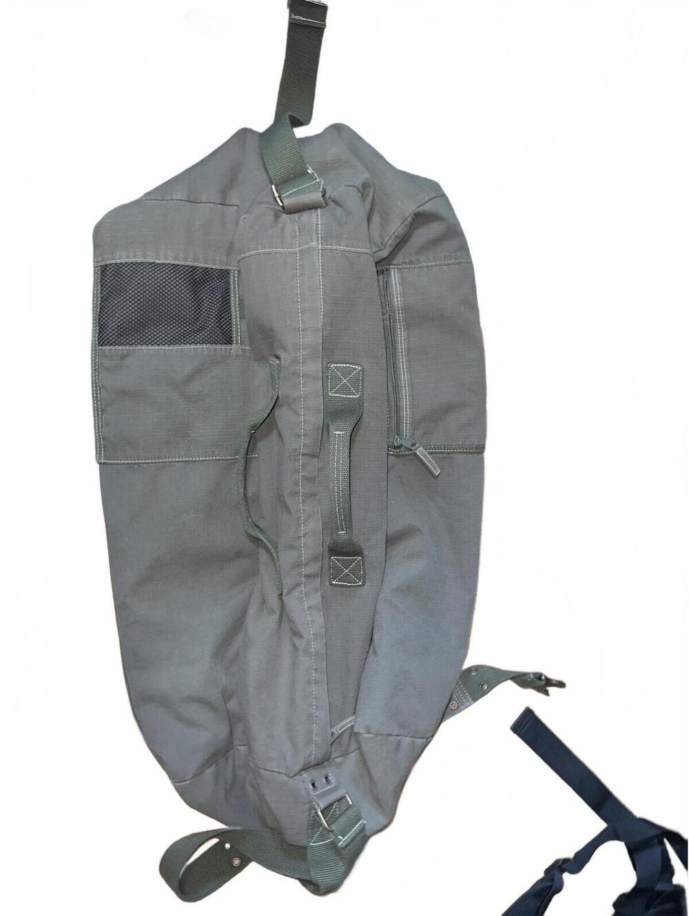 Gap Gray Tactical Military Style Duffel Bag with Metal Buckle Closure